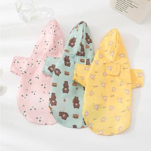 Dog Apparel Summer Waterproof Rain Coat For Small Medium Dogs Cartoon Puppy Jackets Hooded Raincoat Outdoor Clothes Breathable