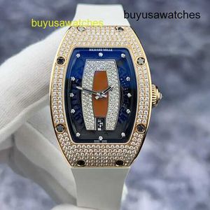 Athleisure Watch RM Wristwatch Montre RM007 Red Lip Womens Watch White Rich Beauty Standard Original Diamond Date Display Automatisk mekanisk klocka