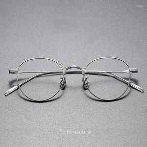 Güneş gözlüğü çerçeveleri en kaliteli el yapımı titanyum gözlükler çerçeve erkekler kadınlar vintage ultralight yuvarlak optik gözlük tasarımcısı bilgisayar