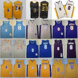 Mens Basquete Retro 24 Bryant Retrocesso Jerseys Vintage para Fãs Esportivos Cor da Equipe Listra Preta Vermelho Branco Verde Amarelo Roxo Camisa Bordada Respirável Alta