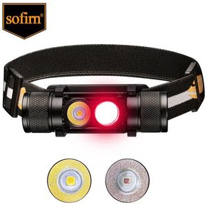 H25LR LED 90 High CRI Rechargeable Headlamp Powerful Lightweight Head Flashlight with Bright White Light 660nm Deep Red Torch 240306