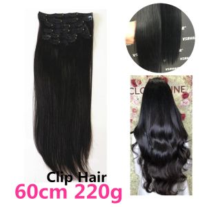 Extensions VSR ClipIn Hair extensions Human Hair 60Cm 65Cm 220g 240g 260g European Quality Thick Roots Clip In Human Hair Extensions