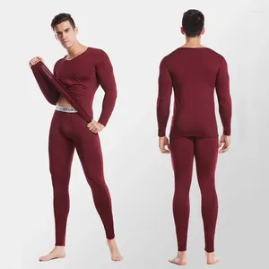 Men's Thermal Underwear Winter Thermo Velvet Warm Plus Size 4XL Suit Elastic Seamless Fever Long Johns