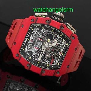 RM Watch Business Calendar Wrist Watch Rm11-03 Automatic Mechanical Watch Series Rm11-03 Red Ntpt Limited Edition Tourbillon Fully Hollow Single Chronograph