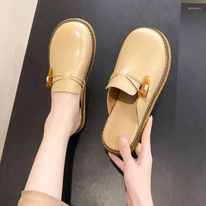 Pantofole Scarpe Per Le Donne 2024 di Marca antiscivolo Piattaforma Punta Rotonda Oxfords Delle Signore Comode Casual di Colore Solido di Tendenza delle Donne