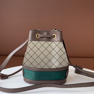 Designer mini hink väska kvinnor läder canvas bokstav toppkvalitet axelväskor satchel retro stil klassisk ryggsäck