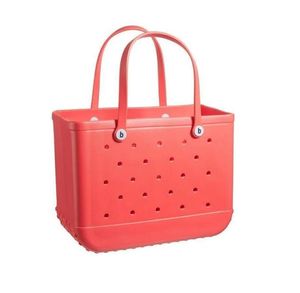 Borsa arcobaleno Bogg Sub silicone Beach grandi sacchetti di spiaggia di plastica Eva Pink Blue Candy Women Cosmetic Borse Pvc Basket Borse da viaggio per gelatina per estate