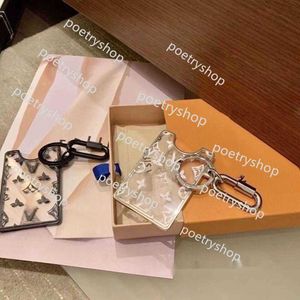 Keychains Lanyards 디자이너 투명 아크릴 카드 홀더 키 체인 카드 마운트 가능한 자동차 펜던트 금속 패션 성격 창조적 귀여운 귀여움