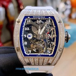 Захватывающие эксклюзивные наручные часы RM Watch RM014 RM022 Руководство 45*38,9 мм с турбийоном Rm014 Platinum Original Diamond Tourbillon Chronograph