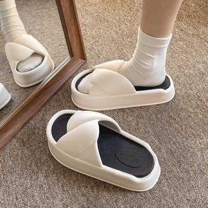 Slippers Clip Toe Wedge Womens Flip Flops 2024 Summer New Fashion Platform Beach Shoes Women Thick Sole Eva Slides Zapatos H240322