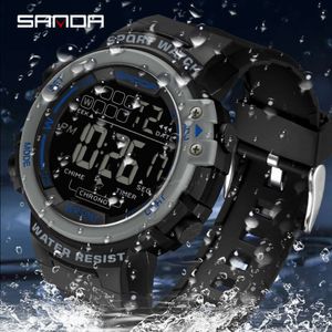 Sanda Electronic Multi Functional Youth Fashion Trend Night Glow Men 's Watch