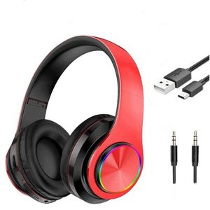 Foldable And Pluggable Card Wireless Bluetooth Headset Light-emitting Headphone Computer Gaming Headsets Headsethead Mounted Earphone Dropshipping