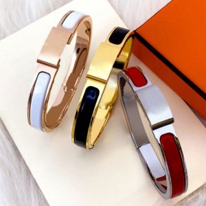 Designer Classic Letter Bracelet Men's and Women's Couple's Bracelets Rose Gold Sier Tri-Colour Bangle 8MM Wide Size 17 Jewellery Jewelry