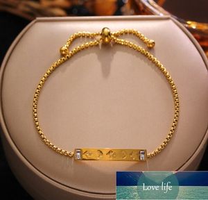 Bracciale quadrata curva superiore in acciaio titanio in oro 18k oro non favoloso Personalità Temperamento in acciaio inossidabile Gioielli europei e americani retrò