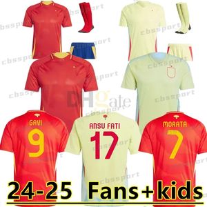 Camisa de futebol da Espanha 2024 Euro Cup Camisetas Kids Kit Seleção espanhola em casa Versão do jogador Espana Camisa de futebol MORATA FERRAN ASENSIO ANSU FATI RODRI