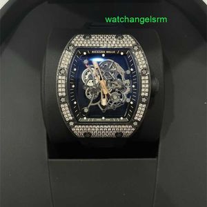 크리스탈 자동 손목 시계 RM 손목 시계 RM055 로즈 골드 카본 TPT 다이아몬드 세트 Bubba Watson Limited