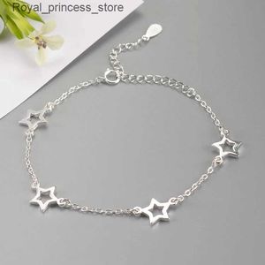 Braccialetti con ciondoli Nuovi gioielli di moda Bella personalità semplice della stella dell'argento sterlina 925 Dolce Q240321