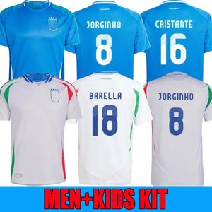 2024 25 maglie da calcio italiane Maglia italiana SCAMACCA IMMOBILE CHIESA maglie da calcio RASPADORI JORGINHO BARELLA BASTONI VERRATTI Maglia nazionale italiana