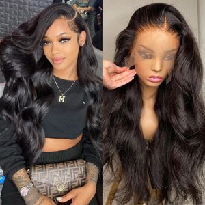 13x6 HD Transparent Body Wave Lace Frontal Human Hair Wigs Brazilian Remy 34 Inch Wet and Wavy 13x4 Lace Front Wig for Women