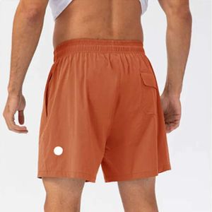 2024 lululemenI Männer Yoga Sport Kurze Schnell Trocknende Shorts mit Rückseite Lemenly Tasche Handy Casual Laufen Gym Jogger Hose gmv886