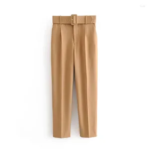 Women's Shorts 2024 Spring And Autumn Fashion Style High Waist Suit Pants Gift Belt For Women