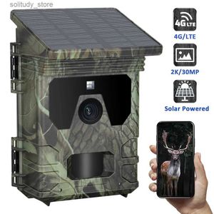 Trail Hunting Cameras Outdoor Live Streaming Aplikacje sterujące bezprzewodowe polowanie 2K Noktretne wizje w wysokiej rozdzielczości 30mp Solar Ładowanie Obsługa Q240321