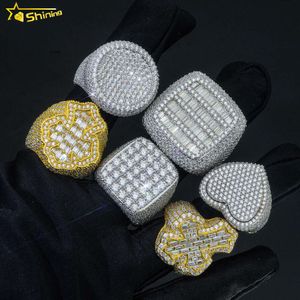 Designer Jewelry Hot Selling Hip Hop S925 VVS Moissanite Fine jewelry iced out hip hop cuban gold plated 925 sterling silver vvs moissanite diamond ring for men