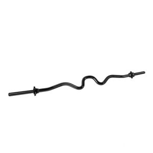 Kapak Barbell Standart 1 inçlik dişli katı süper kıvırma çubuğu, siyah