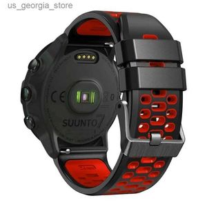 Pulseiras de relógio 24mm Sile Strap para Suunto 9 Baro / 7 / D5 /Suunto Spartan Sport Wrist HR Baro Sport Band Pulseira Acessórios Y240321