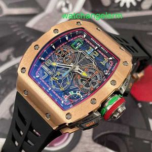 RM Relógio Movimento Relógio Agradável Rm65-01 Rosa Ouro Moda Lazer Esportes Cronômetro Pulso