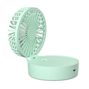 Portabel hängande nackfällbar fläkt Portable Mini Handhållen Spray Mist Fan Outdoor Cooling USB Laddningsbar fickfläkt med nattljus