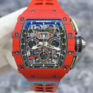 Designer RM Wrist Watch Collection Rm11-03 Automatic Mechanical Watch Rm1103 Fq Red Ntpt Carbon Fiber Calendar Month Chronology Warrant