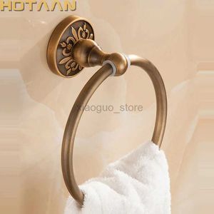 Towel Rings Bathroom Towel holder Solid Aluminium Wall-Mounted Round Antique Brass Towel Ring Towel Rack Classic Bathroom Accessories 240321