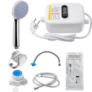 Mini Instant Water Heater Shower Automatic Power-Off Tankless Water Heater Shower Waterproof Rapid Heating LCD Digital for Hotel