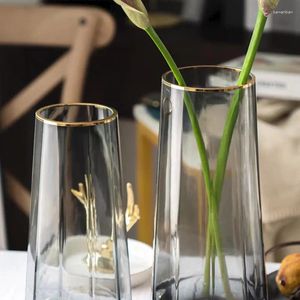 Vases Decoration Home Living Room Flower Pot For Interior Glass Vase Tabletop Plants Decor
