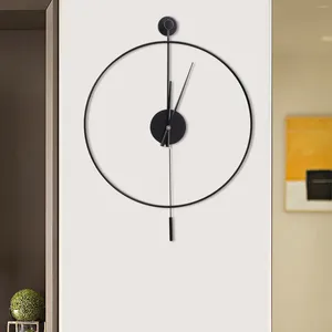 Wall Clocks Round Clock Modern Style Silent Art Decor Home Minimalist 23.6'' For Living Room