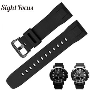 Armband 24mm svart gummi klocka rem för PRG600/600y Wachband PRW6600 Watch Band 24mm Belt Uhrenarmband Waterproof