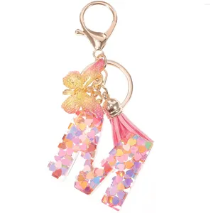 Keychains English Keychain Letter Handbags Charms Heart-shaped Chains Pendant Plastic Hanging Keyring Pendants