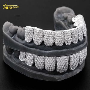 Designer Hot Selling S925 VVS Moissanite Hip Hop Jewelry Sterling Silver 925 Pläterad 10K/14K/18K Solid Gold Permanent Cut Custom Bling Teeth Grillz