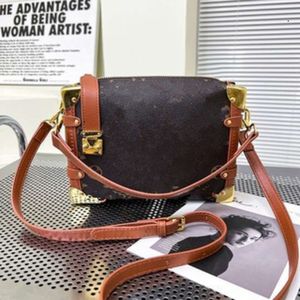 M46358 M21741 Womens side trunk box clutch bag Luxury tote Brown flower handbag pochette shoulder Bag Man Designer crossbody Leather mirror quality fashion bags