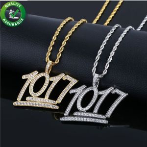 Mens Jóias Hip Hop Iced Out 1017 Pingente Diamante CZ Bling Brilhante Criativo Mens Corrente De Ouro Pingentes Designer De Luxo Colar Acces234m