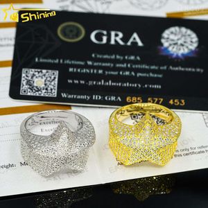 Designer de jóias venda quente hip hop s925 vvs moissanite atacado preço de fábrica jóias 925 prata gelado fora diamante anéis cubanos hip hop moissanite anel