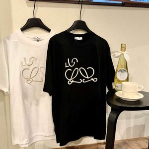 2024SS LO early spring women t shirt designer T shirts misplaced letters embroidered graphic tee loose casual round neck men womens short sleeve tops size XS-L