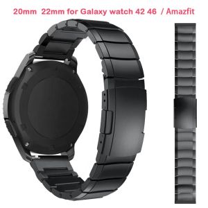 Zestawy 22 mm 20 mm Watch Band do Samsung Galaxy S3 Watch 42 46 mm Amazfit Bip Pace Silnik 360 Pasek ze stali nierdzewnej S3 S2 Classic