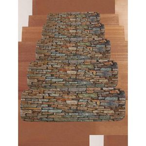 Carpets Creative Stone Wall Mat Carpet Home Bedroom Door Non-Slip Stair Customization Arrivel Drop Delivery Garden Textiles Homefavor Dhpnn