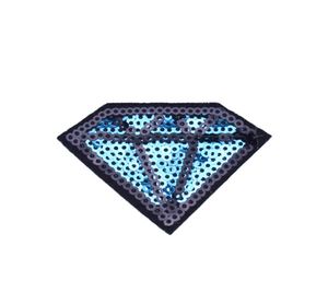 10st Diamond Sequined Patches For Clothing Iron on Transfer Applique Fashion Patch för jeanspåsar DIY Sy på broderi paljetter4696694
