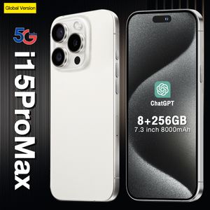 I15 Pro Max Mobile Show 16 GB+1 TB 6,7 Zoll Vollbildmodelle Android Operation USB-C 3.0 GPS 20MP Kamera Aktion Taste Smartphone Green Etikett Versiegelte Box Versiegelte Box