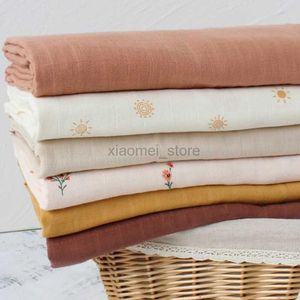 Colchas de algodão puro recém-nascido musselina swaddle cobertor flor impressão bebê cobertor camadas duplas super macio crianças swaddle envoltório colcha cama 240321