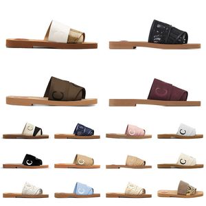 2024 Womens Sandals Cloe Swydy Slippers Mules Flat Slides Designer Canvas White Black Sail Fashion Outdoor Beach Shopper Shoes