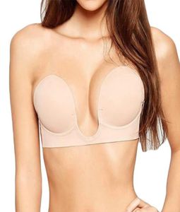 BHs Unsichtbarer Push-up-BH, trägerlos, für formelle Kleidung, Hochzeit, Abend, klebriger, selbstklebender Silikon-Büstenhalter, tiefes U, Dropshipper5427525